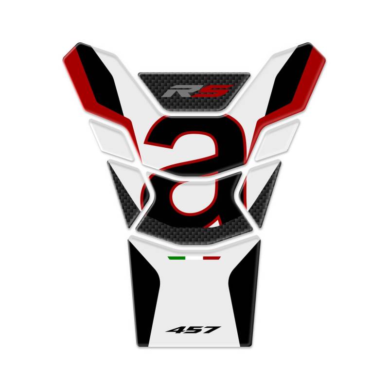 Az Graphishop Tankpad aus 3D-Harz, kompatibel mit Aprilia RS 457 2024-2025 GP-3043 (Opalescent Light) von Az Graphishop