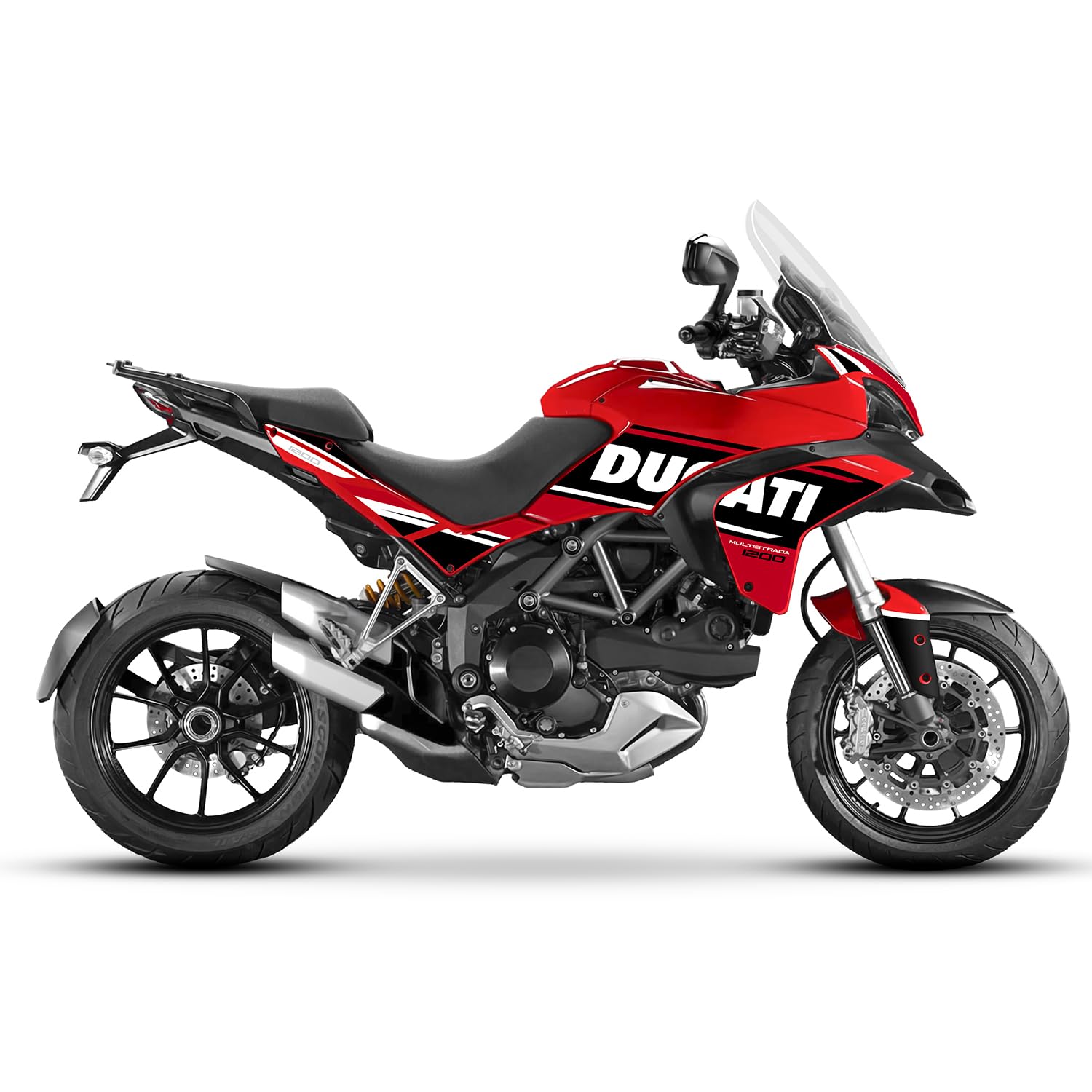 KIT Stickers Aufkleber Ducati MULTISTRADA 1200 2010 – 2014 FS-MULTI10-14 (Black & Red, Red, 2013-2014) von Az Graphishop