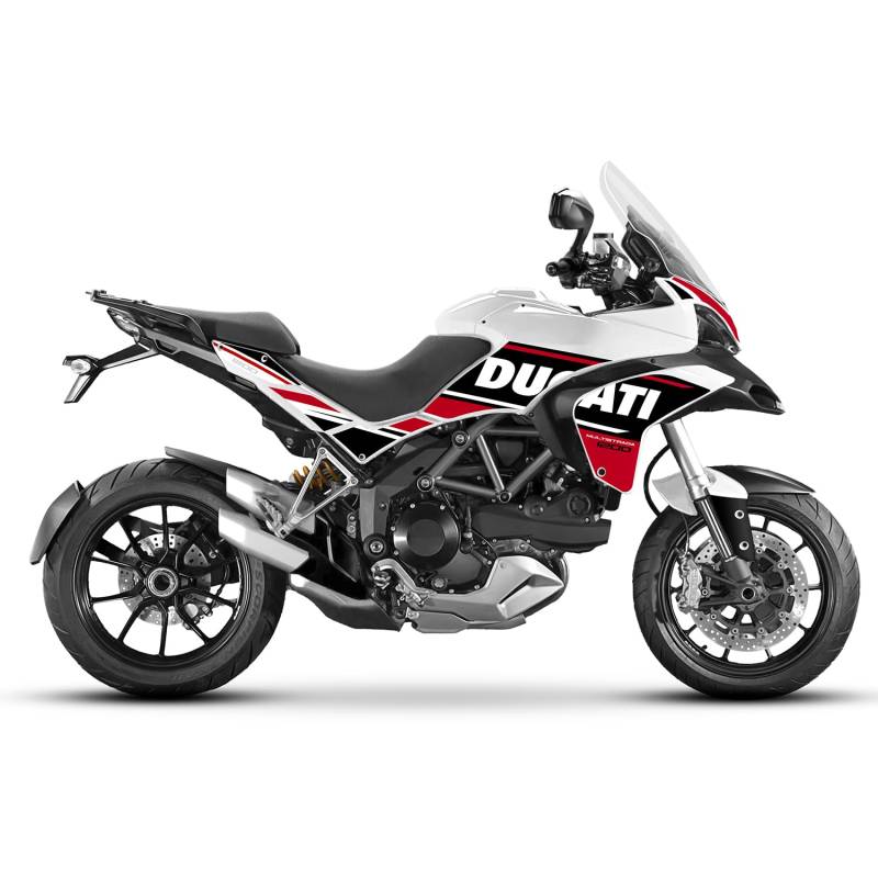 KIT Stickers Aufkleber Ducati MULTISTRADA 1200 2010 – 2014 FS-MULTI10-14 (Black & Red, White, 2013-2014) von Az Graphishop