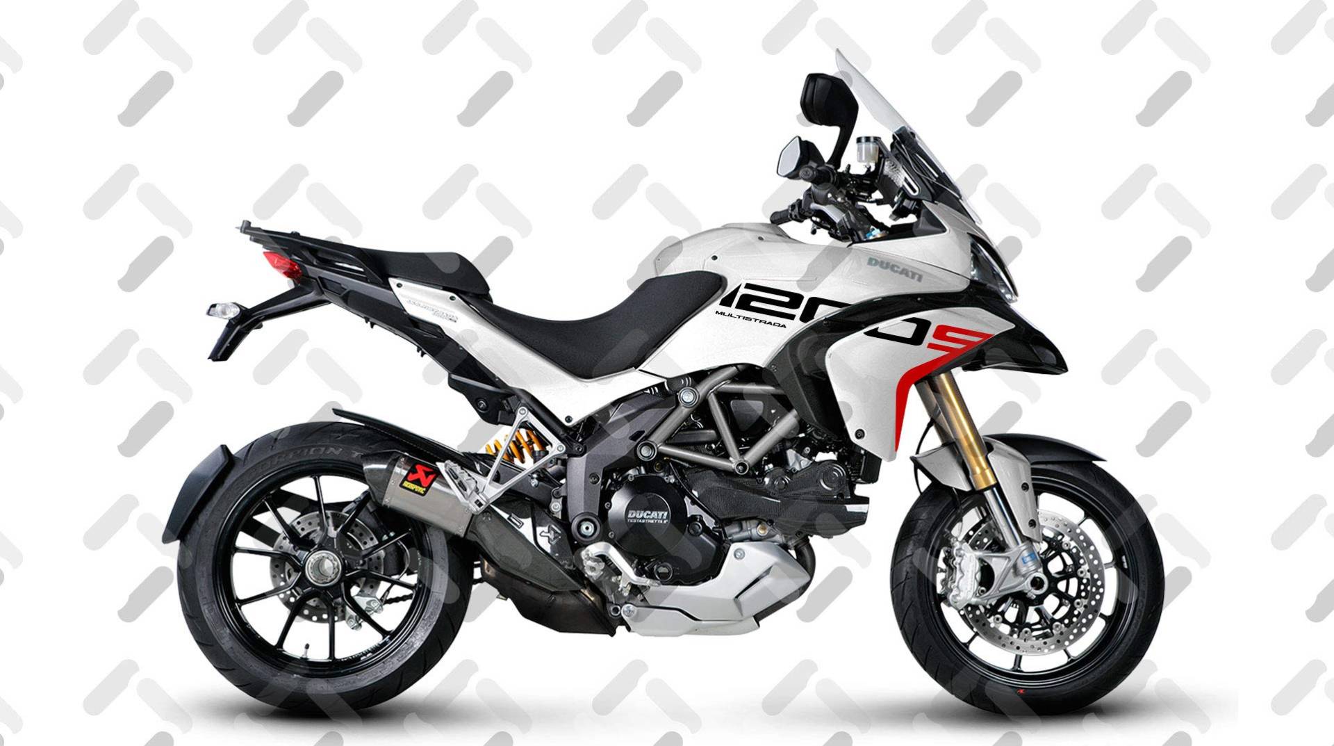 Motorrad Fairing Stickers KIT FÜR Ducati MULTISTRADA 1200 S 2010-2014 Grand Tour Style FS-MULTI-1200S-GT (White) von Az Graphishop