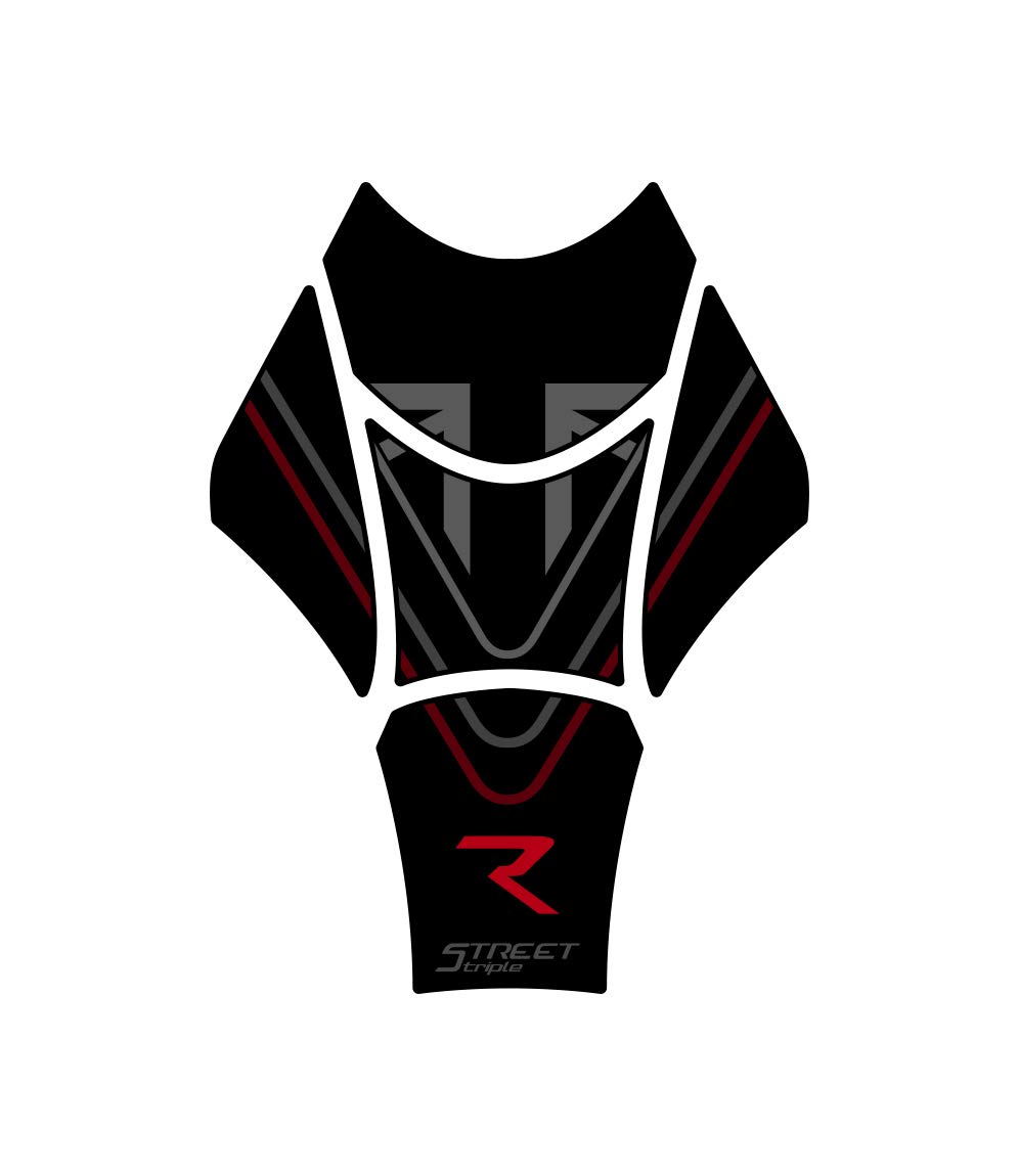 TANKSCHULTZ TANKPAD Harz 3D KOMPATIBEL MIT Triumph Street Triple R 2015-2019 GP-479(M) (Black) von Az Graphishop