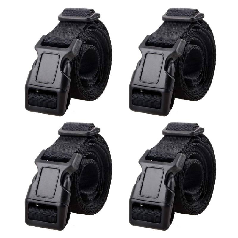 Azarxis 25mm Schwarz Nylon Gurtband mit Verstellbare Schnallen, Einstellbare und Rutschfeste Gepäckgurt Koffergurt zum Sicheren Verschließen 4 Stück von Azarxis