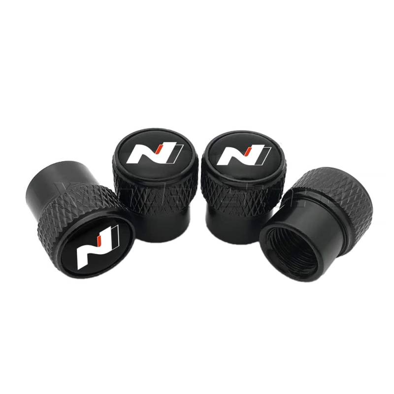 CREEST 4 Stück Auto Ventilkappen Reifen Luftkappen Staubschutz, für Hyundai N Line i20 i30 Sonata Tucson Azera Elantra Veloster Kona NLine Zubehör,A von Azinol