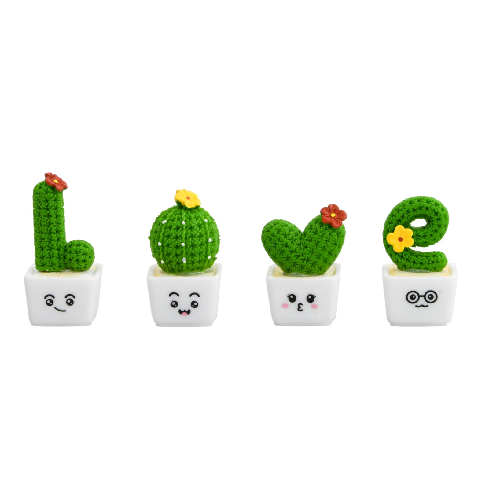 4 Stück Mini Kaktus Figuren, Winzige Kaktus Miniatur, Klein Künstliche Kaktus Dekoration, Miniatur Ornament Kaktus, Cactus Plant Miniature, Künstlich Kaktus Auto Innenraum Deko für Auto Tisch Büro von Azonelife