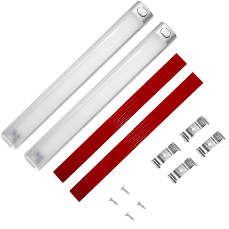 AzulLanse 12V LED Innenbeleuchtungsleiste,120LEDs 1700LM 10W,DC 12 Volt LED-Streifenleuchten mit Ein/Aus-Schalter,für geschlossene Lastenanhänger,Auto Wohnmobil Van LKW LKW-120LED-2PCS von AzulLanse