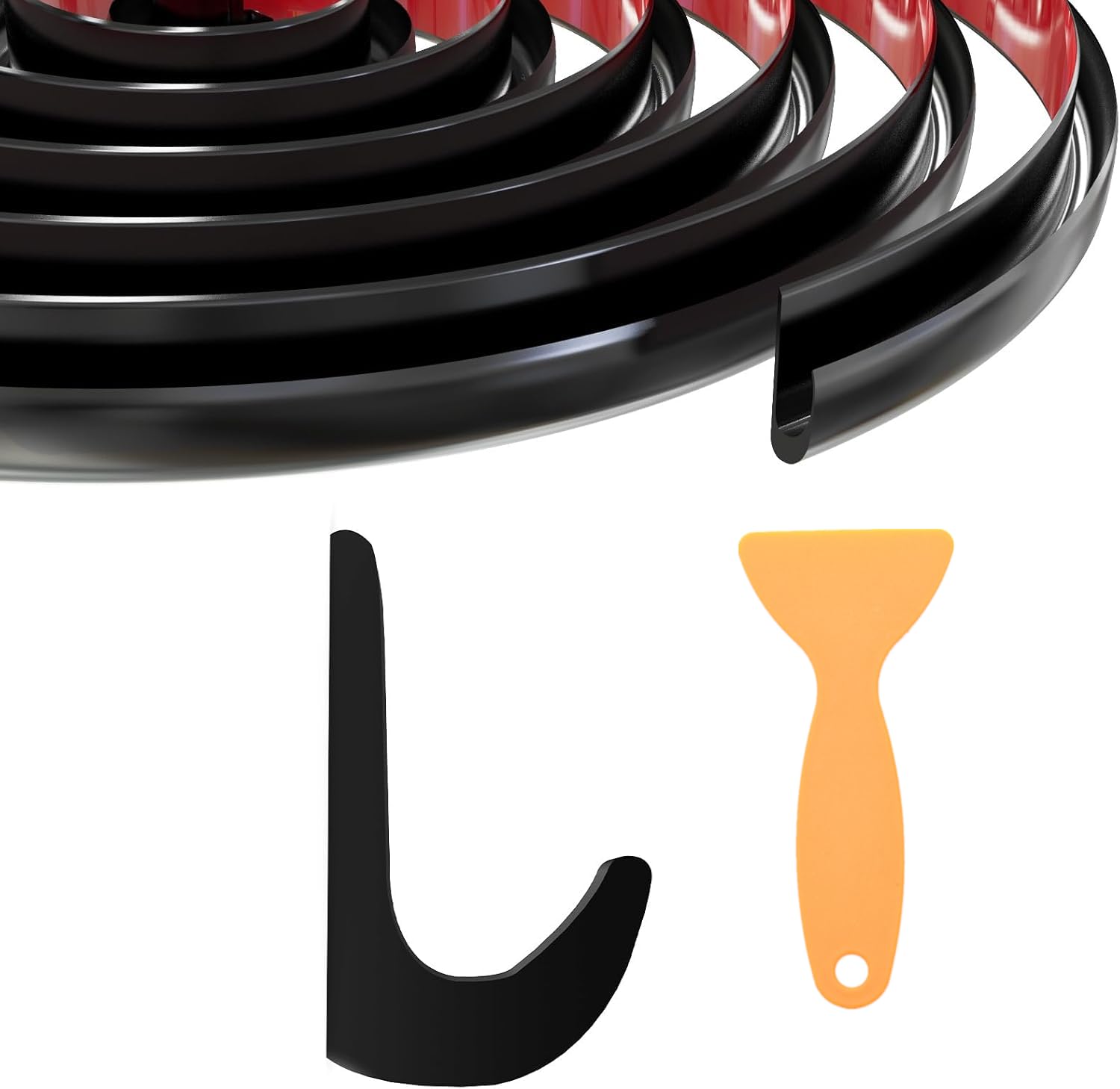RV J-Form Regenrinne Gummi Tropf, Schiene 5 Meter, RV Trim Moulding, Dichtungsstreifen mit Selbstkleber, 1 Schaber-schwarz RV J-Form Regenrinne Gummi Tropf, Schiene 5 Meter, RV Trim Moulding, Dichtungsstreifen mit Selbstkleber, 1 Schaber-schwarz von AzulLanse