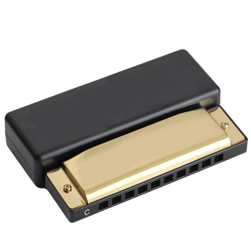 Azull 10-Loch-Mundharmonika, C-Tonart, für Schüler, Kinder, Früherziehung, Puzzle, Musikinstrument, Lernspielzeug, Gold von Azull