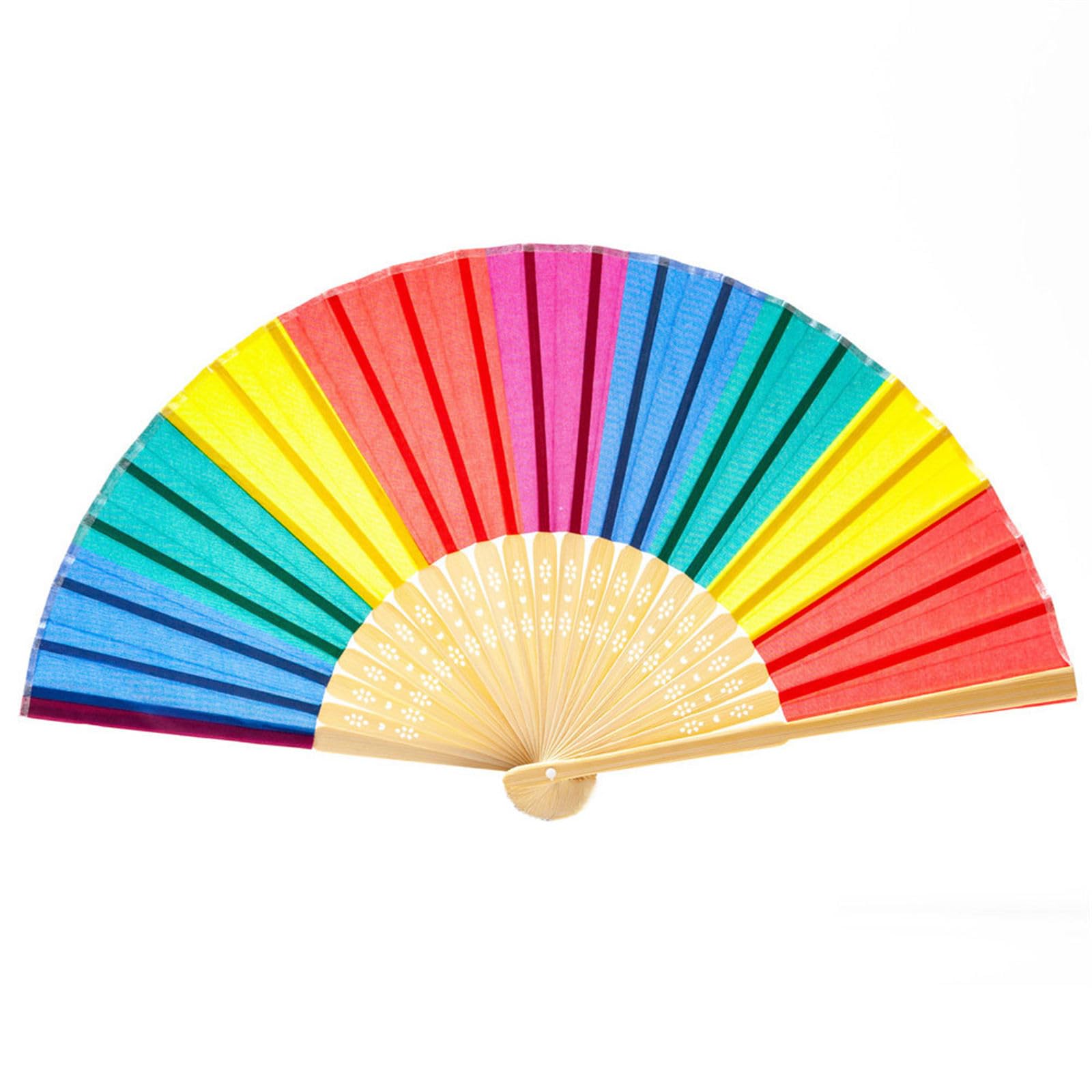 Azxcvbnm Handfächer für Hochzeiten, Festivals, Regenbogenfarben, Festival-Dekoration für Partys, als Gastgeschenk für Cosplay, Festival, Tanz-Fan von Azxcvbnm