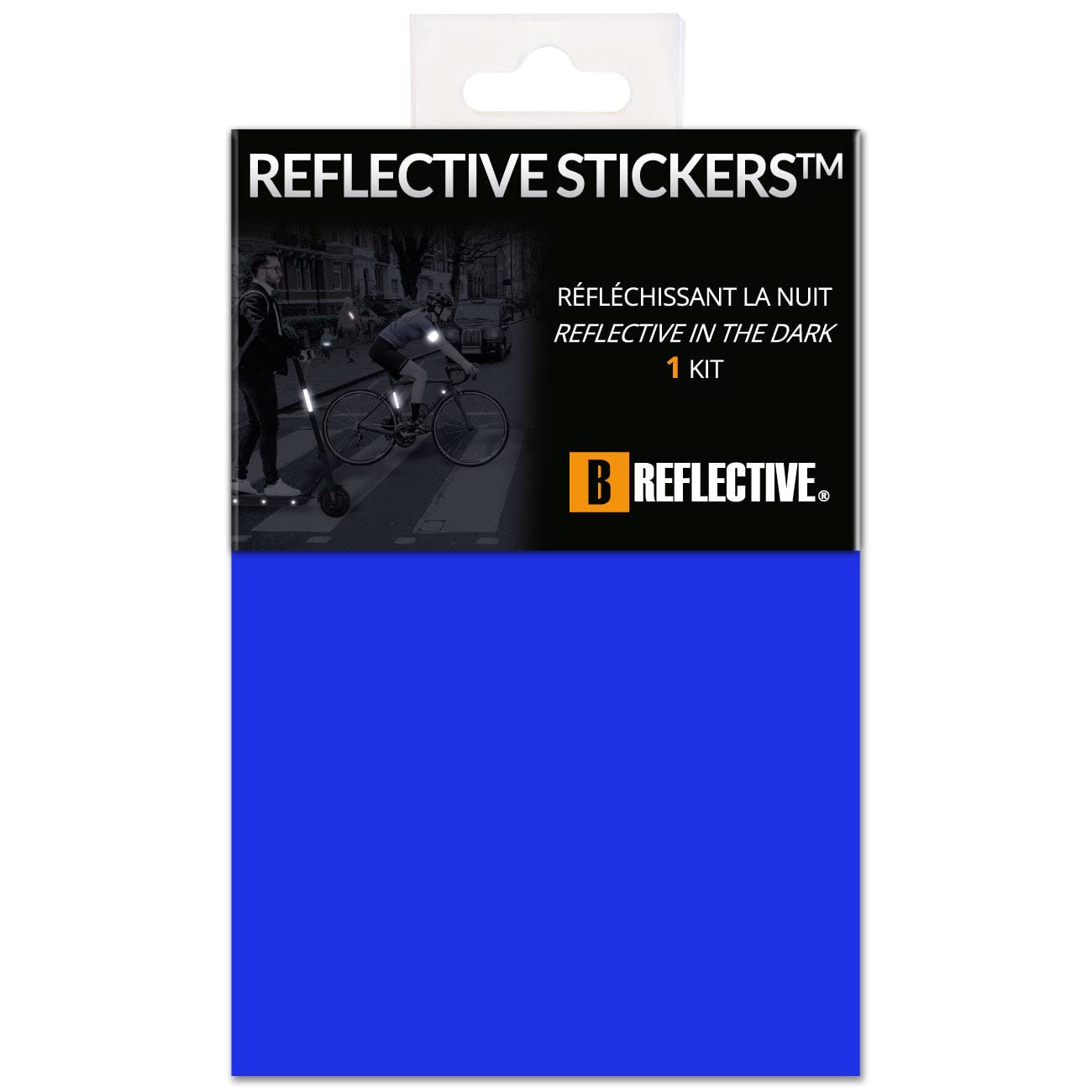 B REFLECTIVE 3M® Colors™, Ausgeschnittene reflektierende Aufkleber, Multi Support: Fahrrad, Roller, Elektroroller, Alle Helme, 3M Technology, 20x30 cm, blau von B REFLECTIVE