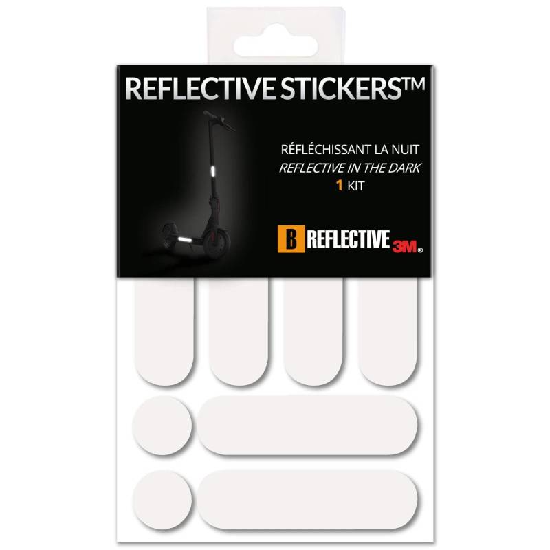 B REFLECTIVE - Set Aufkleber Reflektor Streifen für 2 Elektroroller, Elektrofahrrad, ... - Selbstklebende Aufkleber - 3M™ Technology – Hohe Sichtbarkeit – Optimierte Haftung - Design & Diskret von B REFLECTIVE