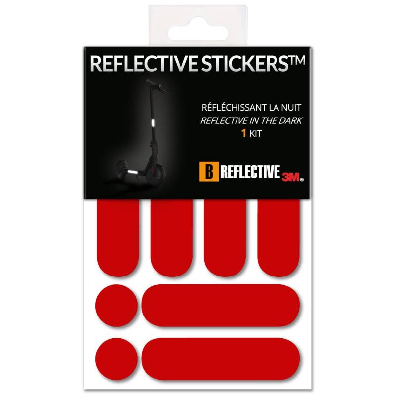 B REFLECTIVE - Set Aufkleber Reflektor Streifen für 2 Elektroroller, Elektrofahrrad, ... - Selbstklebende Aufkleber - 3M™ Technology – Hohe Sichtbarkeit – Optimierte Haftung - Design & Diskret von B REFLECTIVE