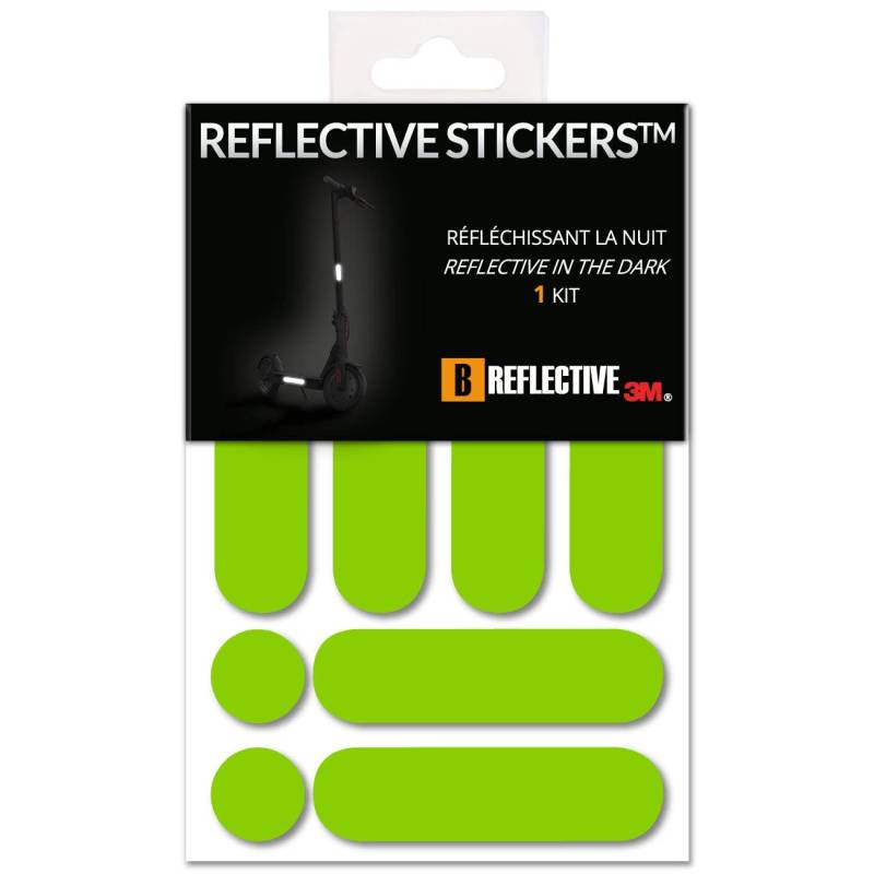 B REFLECTIVE - Set Aufkleber Reflektor Streifen für 2 Elektroroller, Elektrofahrrad, ... - Selbstklebende Aufkleber - 3M™ Technology – Hohe Sichtbarkeit – Optimierte Haftung - Design & Diskret von B REFLECTIVE