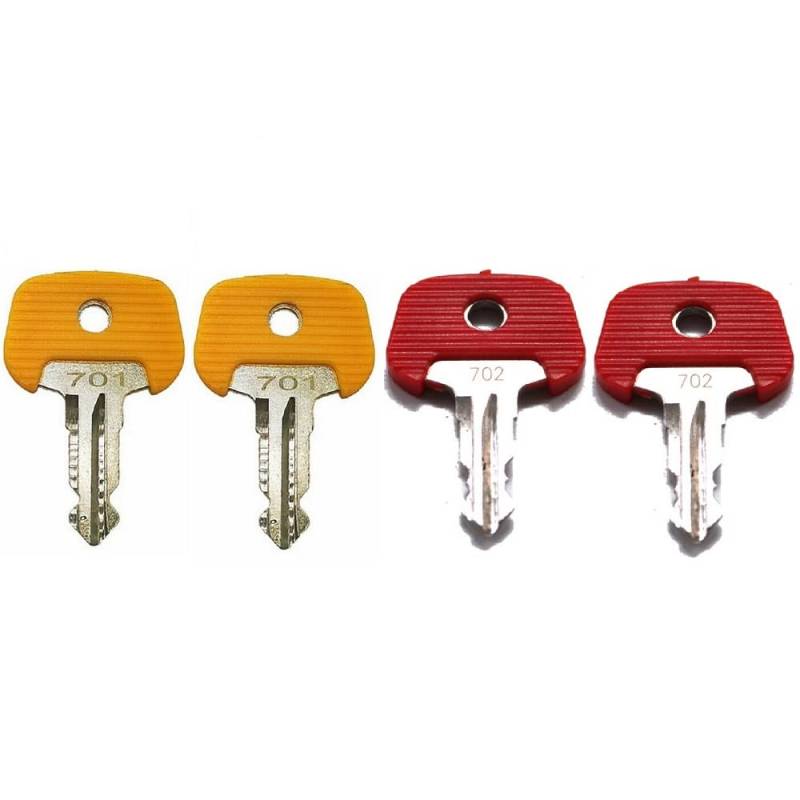 BAAQII 4 Pcs Ersatz 802 Zündschlüssel 801 Starterschlüssel 701 Plant Keys 702 Switch Key 633 für Jungheinrich Ant BT Gabelstapler Kompatibel mit Komatsu Linde Stapler Ameise Still (701+702) von BAAQII
