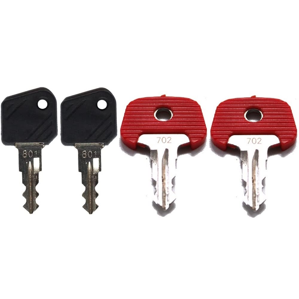 4 Pcs Ersatz 802 Zündschlüssel 801 Starterschlüssel 701 Plant Keys 702 Switch Key 633 für Jungheinrich Ant BT Gabelstapler Kompatibel mit Komatsu Gabelstapler Linde Stapler Ameise Still (801+702) von BAAQII