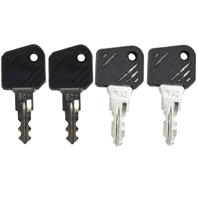 4 Pcs Ersatz 802 Zündschlüssel 801 Starterschlüssel 701 Plant Keys 702 Switch Key 633 für Jungheinrich Ant BT Gabelstapler Kompatibel mit Komatsu Gabelstapler Linde Stapler Ameise Still (801+802) von BAAQII