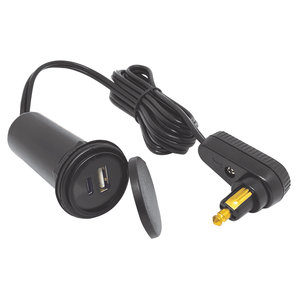 USB17 Tankrucksack-Kabel mit 2 USB-Ladebuchsen (USB-A + USB-C) BAAS von BAAS