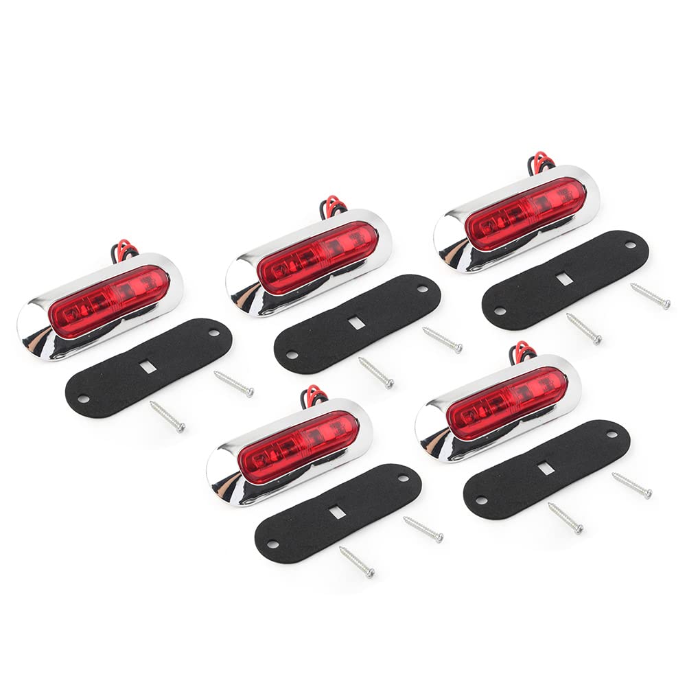 Bacar Licht Begrenzungsleuchte vorne hinten Seitenmarkierungsleuchten Bus Van Boot Lampe Für LKW Anhänger Pickup SUV Caravan, 5 Stück rotes Licht Bacar Licht Begrenzungsleuchte vorne hinten Seitenmarkierungsleuchten Bus Van Boot Lampe Für LKW Anhänger Pickup SUV Caravan, 5 Stück rotes Licht von BACAR