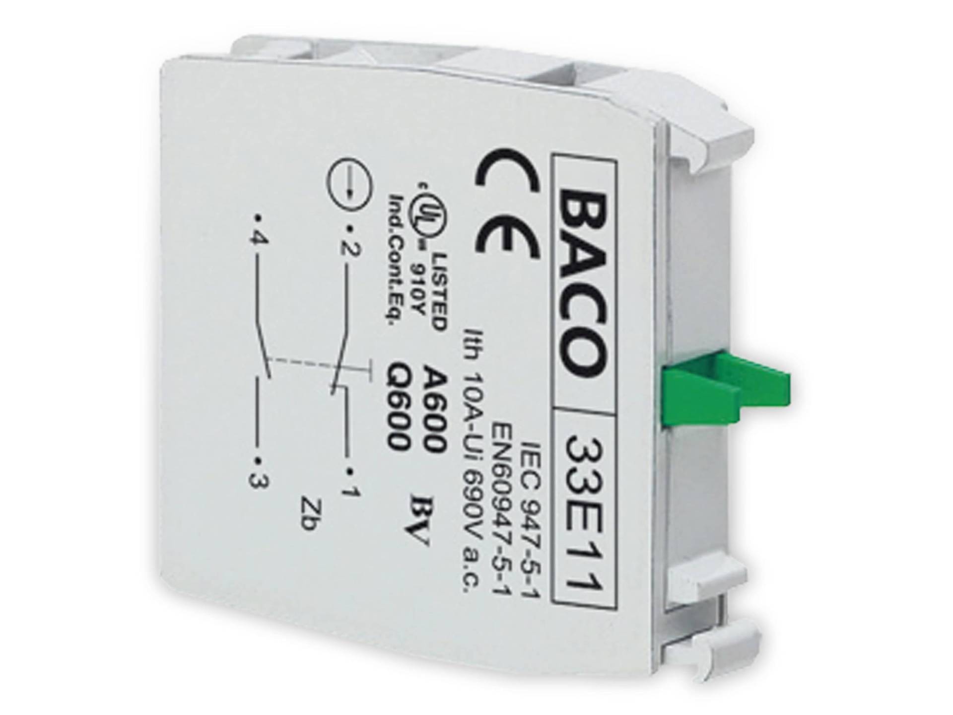 BACO Befehls- und Meldegeräte, 33E11, Kontaktelement, AC15 240V 3A/1,5A BACO Befehls- und Meldegeräte, 33E11, Kontaktelement, AC15 240V 3A/1,5A von BACO