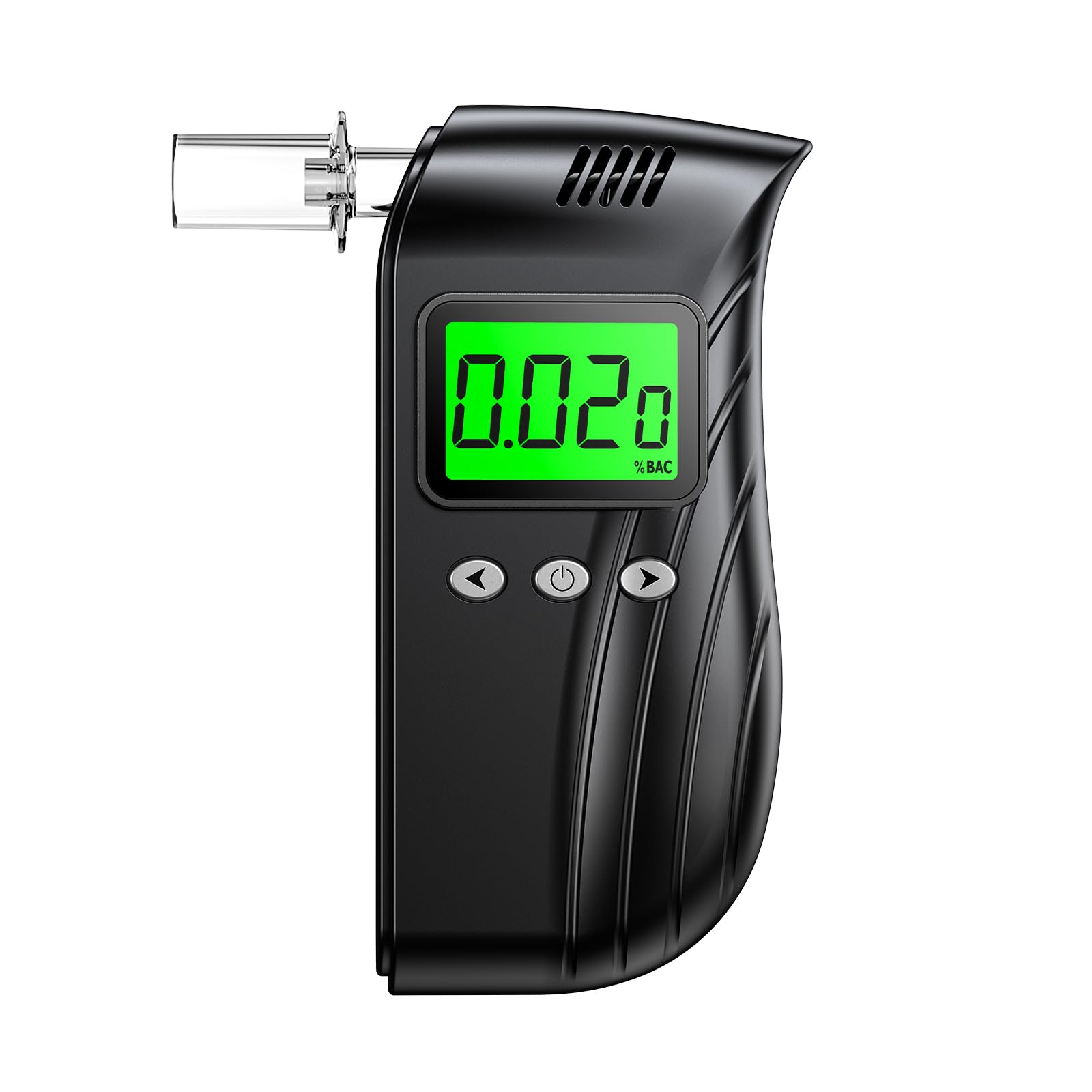 BACZGIF Alkoholmessgerät Polizei mit 10 Mundstücken, Alkoholtester mit digitalem LCD-Blau-Display, geeignet für privaten und professionellen Gebrauch (Schwarz) von BACZGIF