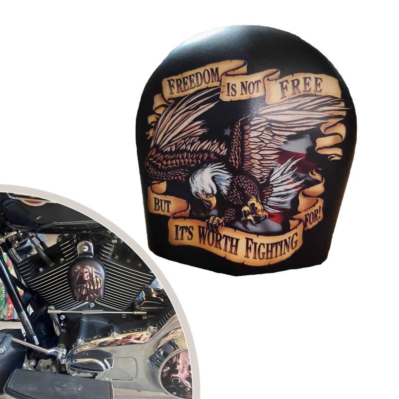 Harley Custom Made Cowbell Horn Cover, Motorrad Kuhglocke Horn Abdeckung, Hornabdeckung mit Totenkopfmuster, Gothic Tod Harley benutzerdefinierte Radfahrer Geschenk. von BAFAFA
