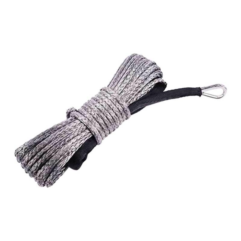 Hochleistungs-Abschleppgurt 1/4''x50' LKW Boot Notfall Ersatz Auto Outdoor Zubehör Synthetische Winde Seil Kabel ATV UTV 7700lbs 12 Strang String(Gris) von BAFEIYA