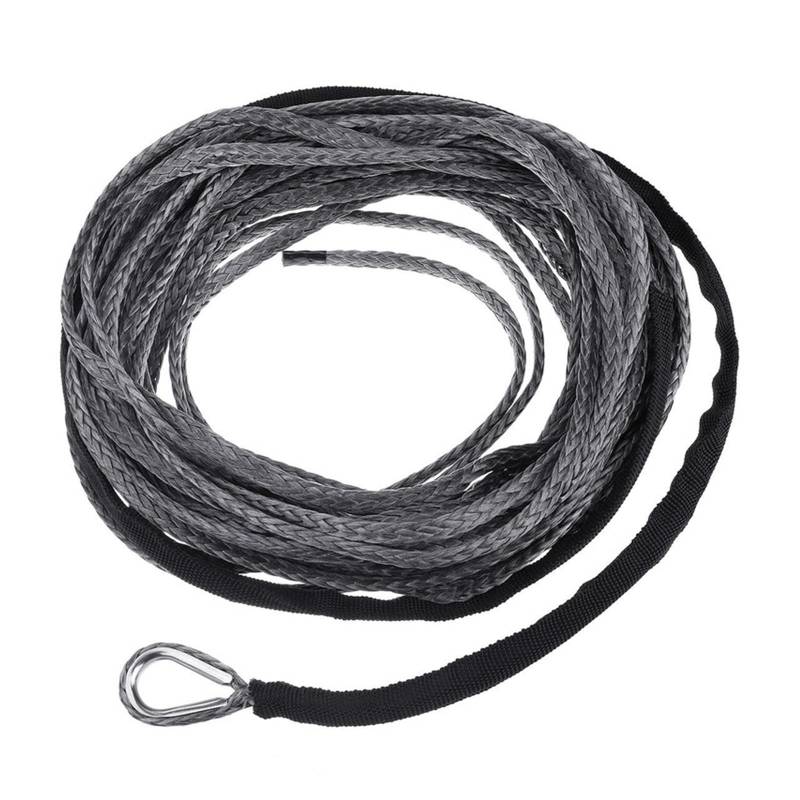 Hochleistungs-Abschleppgurt 1/4''x50' LKW Boot Notfall Ersatz Auto Outdoor Zubehör Synthetische Winde Seil Kabel ATV UTV 7700lbs Abschleppseil(Gris) von BAFEIYA