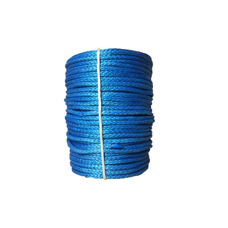 Hochleistungs-Abschleppgurt 10 mm * 100 m UHMWPE-Seilkabel, Synthetisches Windenseil, Synthetisches Windenseil for Geländewagen, ATV, UTV, SUV(Blue) von BAFEIYA