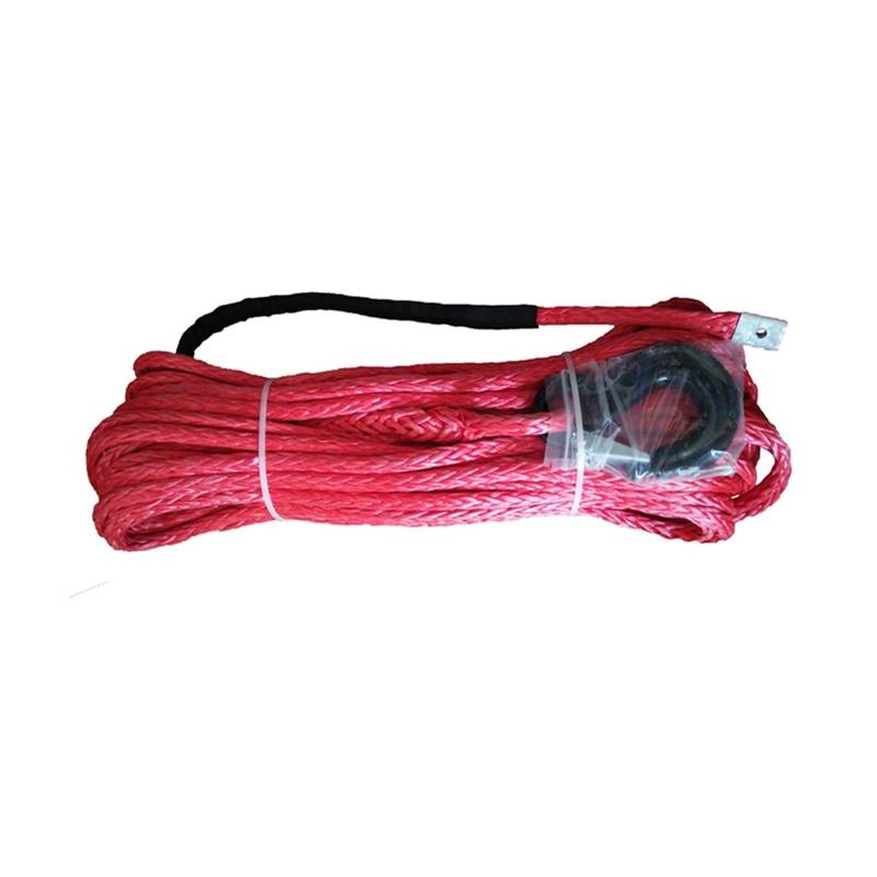 Hochleistungs-Abschleppgurt 10 mm * 30 m Synthetisches Kabel mit Haken UHMWPE-Faser Windenseil Abschleppleine for Allradantrieb im Gelände(Rood) von BAFEIYA