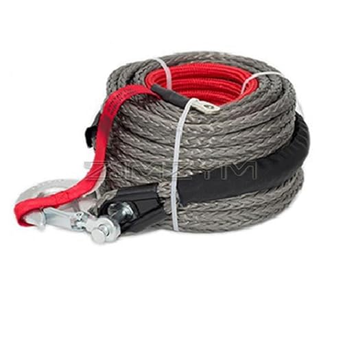 Hochleistungs-Abschleppgurt 10 mm * 30 m mehrfarbige Windenleine, Abschleppseil, Polymer-Synthetikfaserseil, Plasmaseil for die Traktion von Geländefahrzeugen(Grey,13mm x 25M) von BAFEIYA