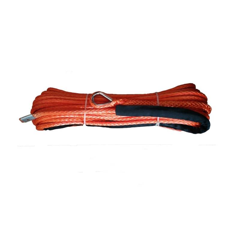 Hochleistungs-Abschleppgurt 10 mm x 30 m Synthetisches Windenseil/Leinen, Hochleistungs-Uhmwpe-Faser, Synthetisches Windenseilkabel, 20500 lbs Windenleine for ATV UTV(Orange) von BAFEIYA