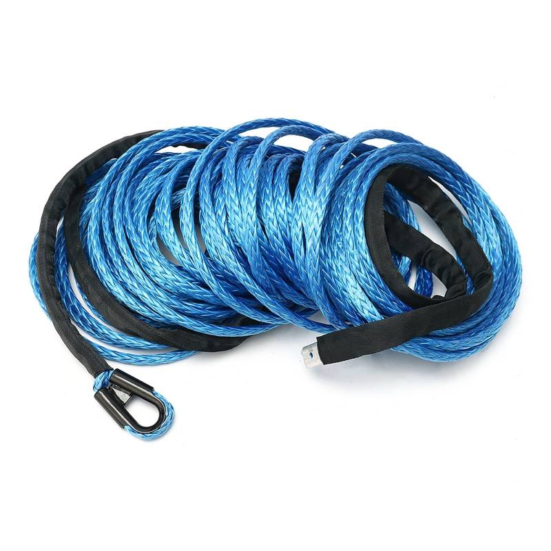 Hochleistungs-Abschleppgurt 10 mm x 30 m mit Aluminium-Hawse-Fairlead-ATV-Windensatz, blaues Synthetisches Windenseil von BAFEIYA