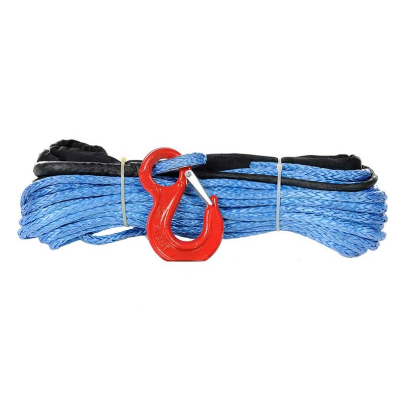 Hochleistungs-Abschleppgurt 10 mm x 30 m rotes Seil aus synthetischem Uhmwpe-Windenseil mit Haken for Off-Road-4x4-Fahrzeugwerkzeuge(Blue) von BAFEIYA