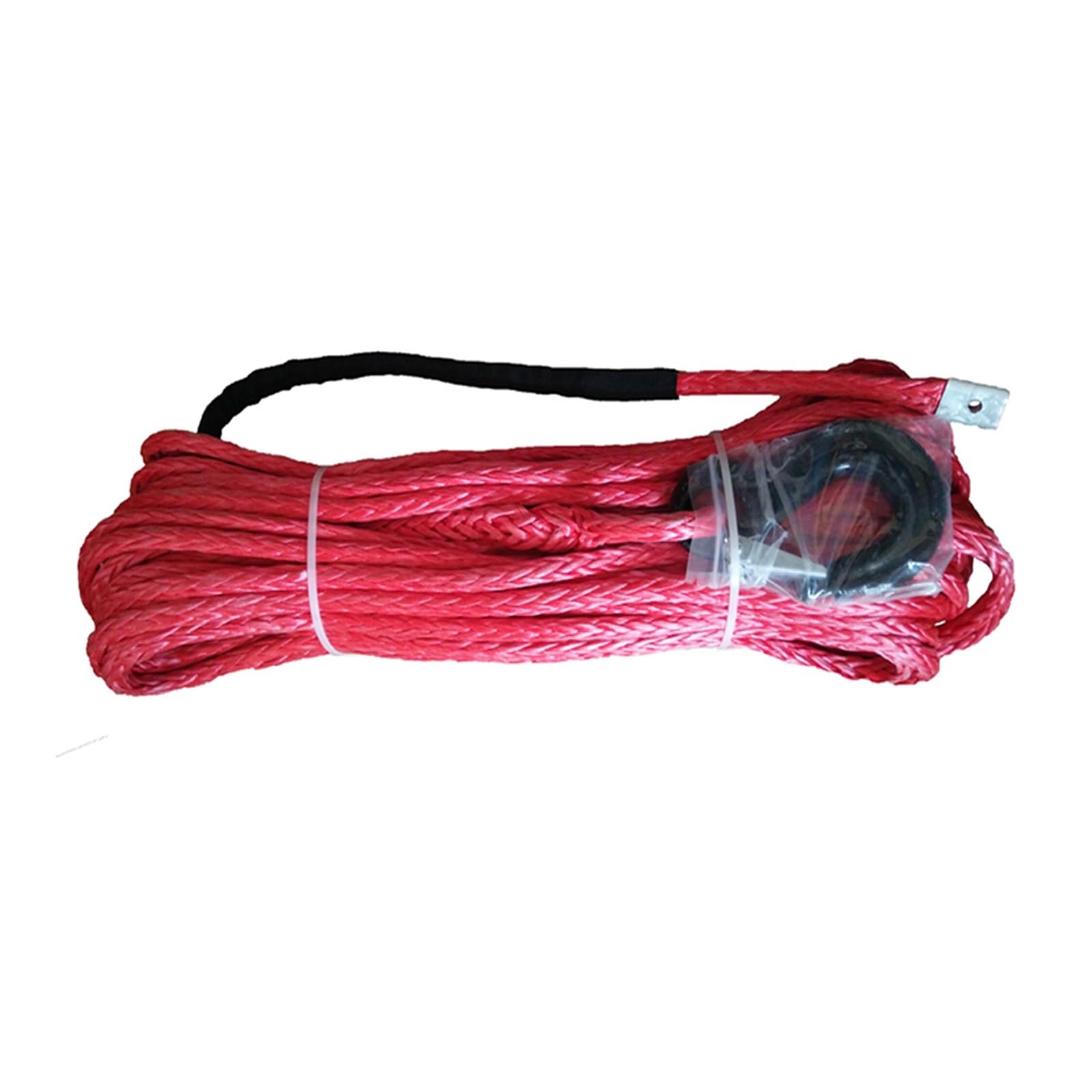 Hochleistungs-Abschleppgurt 12 mm * 50 m Synthetisches UHMWPE-Windenseil mit 2 W Kausche und Hülse, verpackt for 4x4(Rood) von BAFEIYA