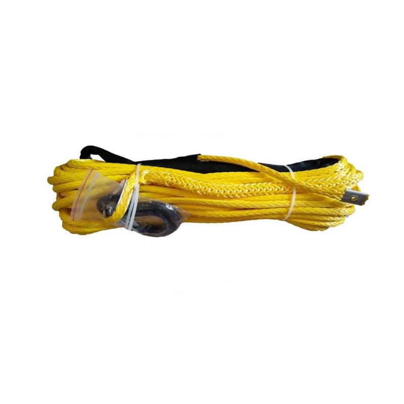 Hochleistungs-Abschleppgurt 14 mm x 40 m UHMWPE-Seil, Synthetisches Windenseil, Synthetisches Windenseil, Kabelseil for 4x4/ATV/UTV/SUV/Offroad-Bergung(Yellow) von BAFEIYA