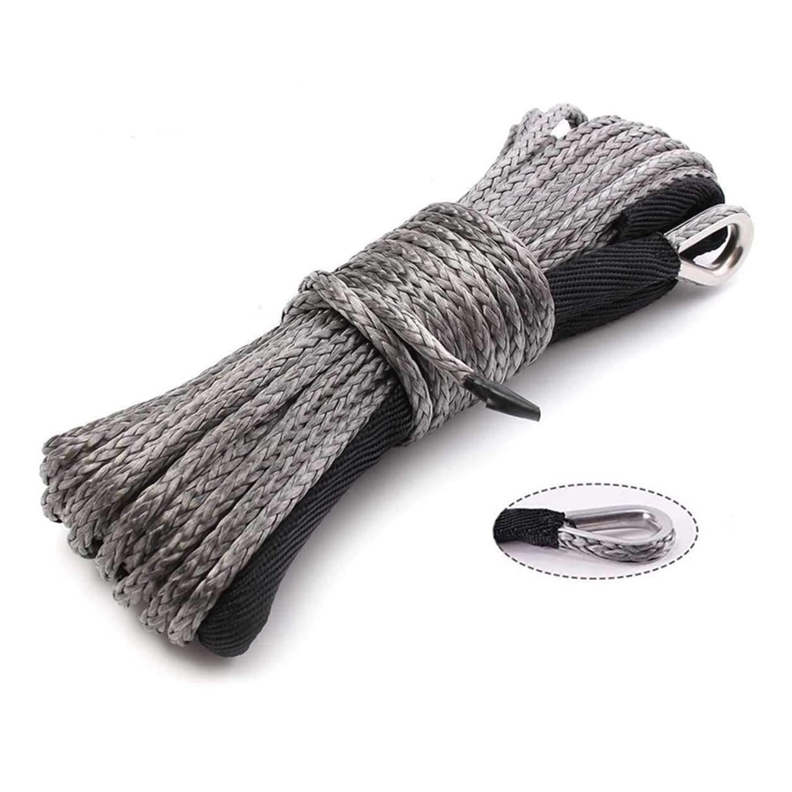 Hochleistungs-Abschleppgurt 15M 6mm Winde Seil String Linie Kabel 10000LBS Synthetische Zugseil Auto Waschen Wartung String for ATV UTV Off-Road Auto Werkzeuge(4.8mm-01) von BAFEIYA