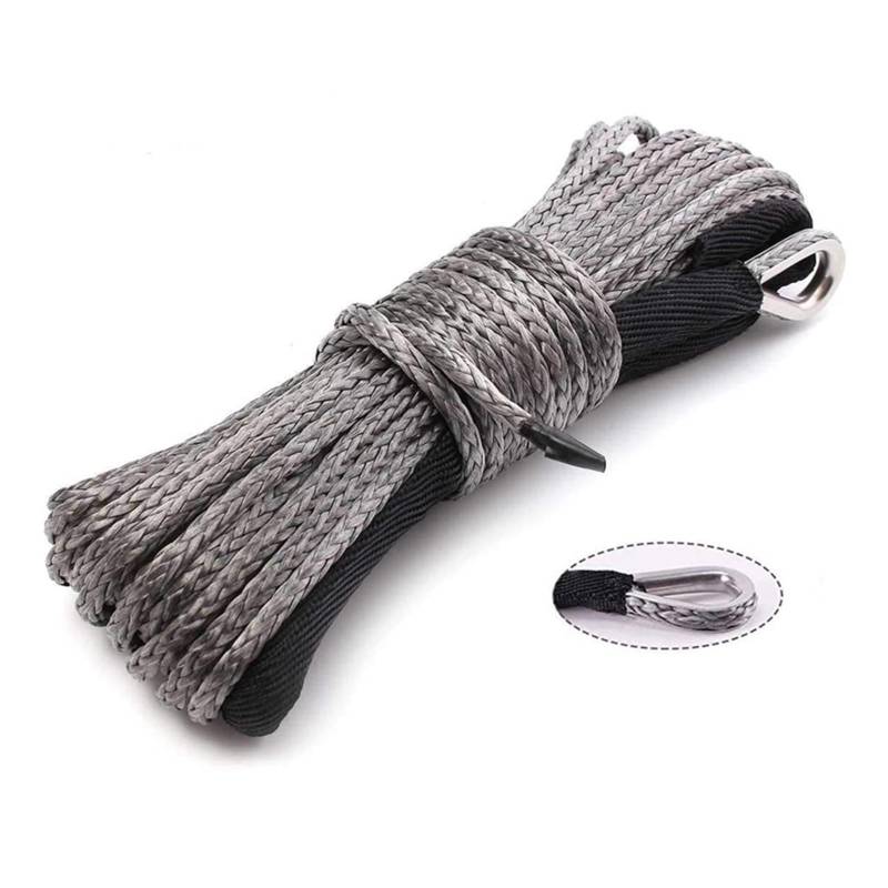 Hochleistungs-Abschleppgurt 15M 6mm Winde Seil String Linie Kabel 10000LBS Synthetische Zugseil Auto Waschen Wartung String for ATV UTV Off-Road Auto Werkzeuge(4.8mm-01) von BAFEIYA