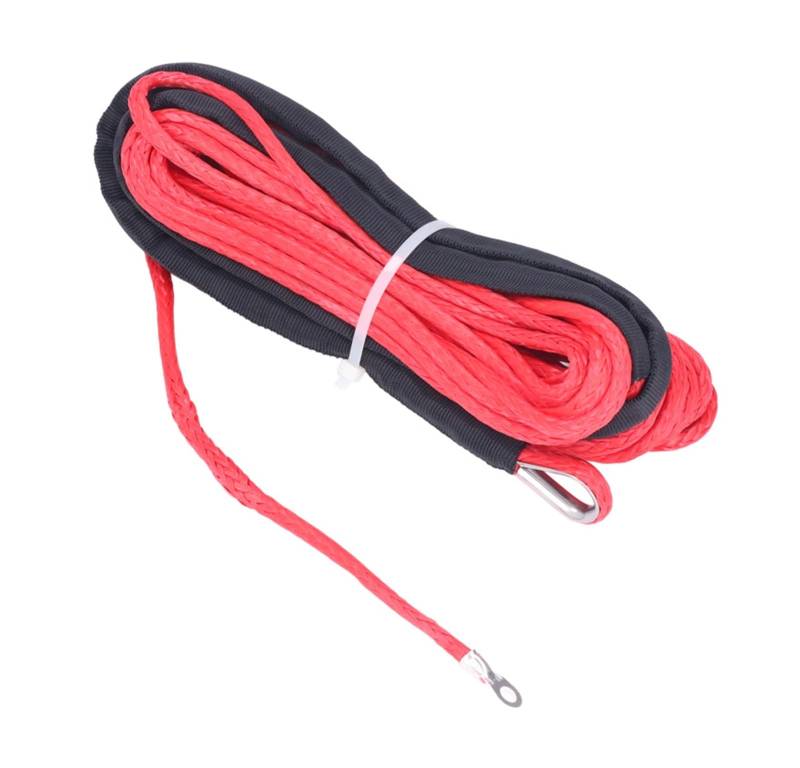 Hochleistungs-Abschleppgurt 1X langlebiges 15M 5mm 10000LBS Synthetisches Windenseil-Bergungskabel for Allrad-ATV-SUV-LKW-Bootswinden-Abschleppseil(Rood) von BAFEIYA