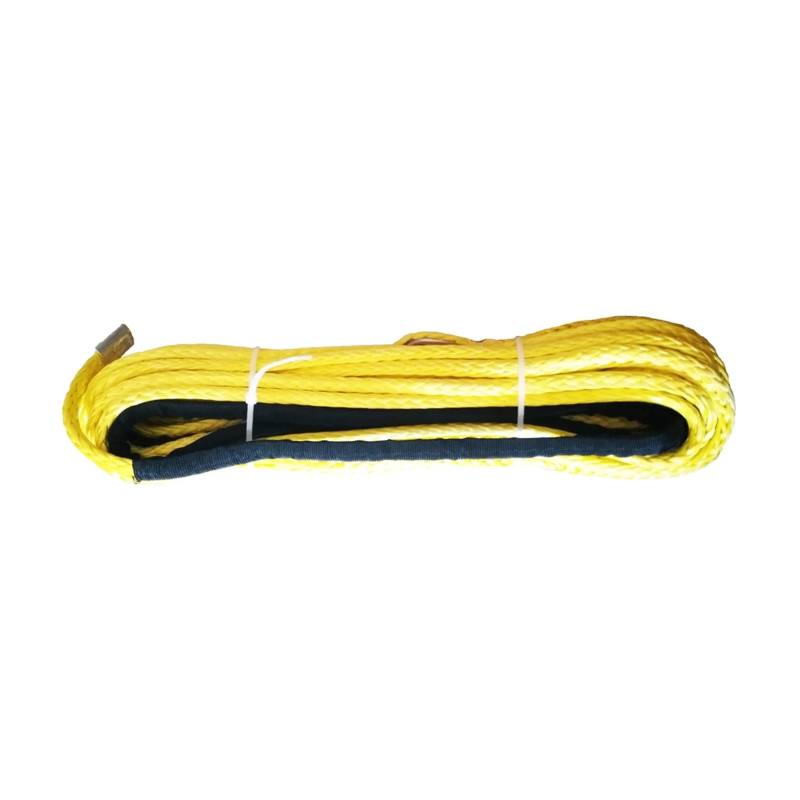 Hochleistungs-Abschleppgurt 3/8" x 100' graues Synthetisches Windenseil Uhmwpe-Kabel for ATV UTV SUV 4X4 (Orange, Gelb, Blau, Grau)(Yellow) von BAFEIYA