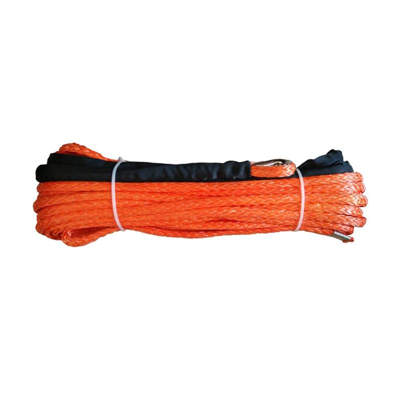 Hochleistungs-Abschleppgurt 39.000 Pfund Windenseilkabel, 14 mm x 28 Meter Synthetisches UHMWPE-Windenseil for Offroad-UTV-ATV(Orange) von BAFEIYA