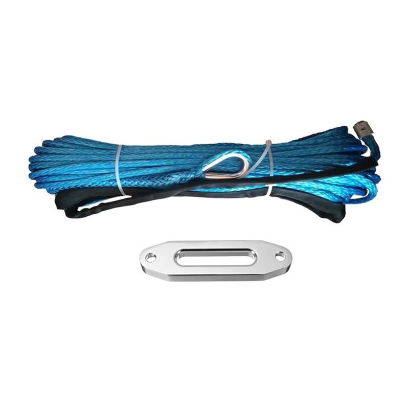 Hochleistungs-Abschleppgurt 5/16" x 100' Synthetisches Windenseil mit 12000lbs Uhwmpe-Faser for Geländewagen ATV UTV SUV LKW Boot Windenzubehör(Blue) von BAFEIYA