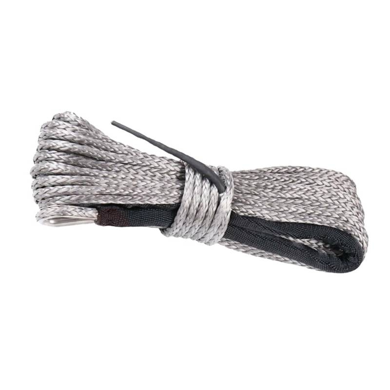 Hochleistungs-Abschleppgurt 5 MM * 15 Mt Windenseil ATV UTV Anhänger Hochfeste Synthetische Windenleitung Kabel Seil Schleppseil Mit Mantel Grau Winde 12 V von BAFEIYA
