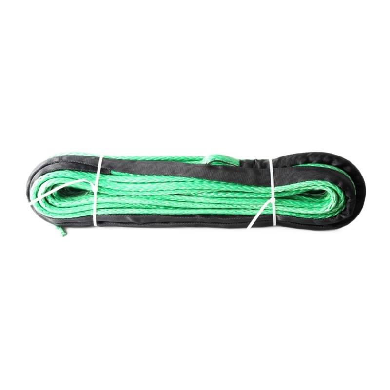 Hochleistungs-Abschleppgurt 6 mm * 24 m/30 m/50 m 12-strängiges Offroad-Uhmwpe-Synthetik-Schleppwindenseil mit 1,5 m Hülse und Kausche for ATV/UTV/SUV/4X4/4WD(6mm 24m Grey) von BAFEIYA
