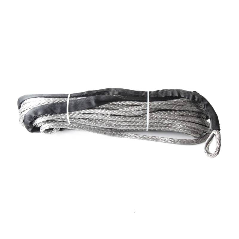Hochleistungs-Abschleppgurt 6 mm * 24 m/30 m/50 m 12-strängiges Offroad-Uhmwpe-Synthetik-Schleppwindenseil mit 1,5 m Hülse und Kausche for ATV/UTV/SUV/4X4/4WD(6mm 30m Green) von BAFEIYA
