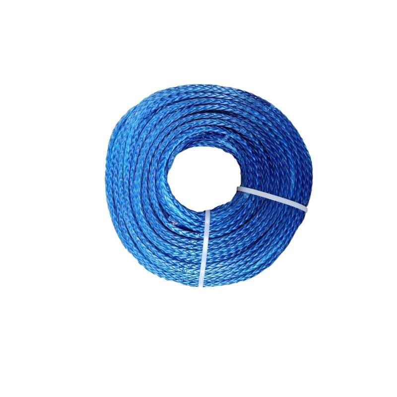 Hochleistungs-Abschleppgurt 6 mm x 100 m UHMWPE-Faser Synthetisches Winden-Abschleppseil/Kabel for ATV UTV SUV 4X4 4WD Off-Road(Blue) von BAFEIYA
