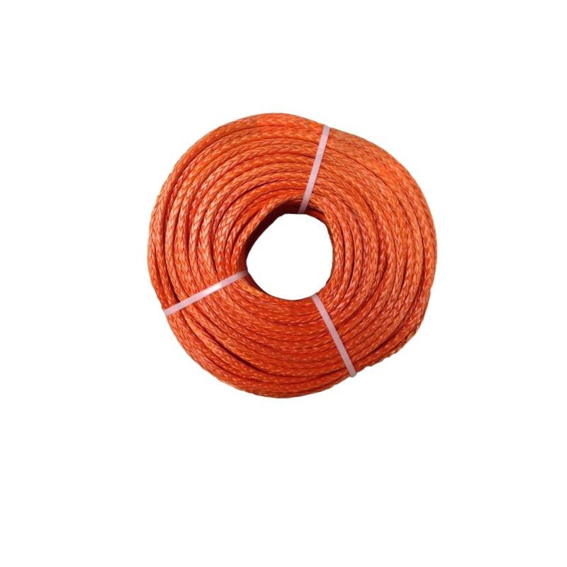 Hochleistungs-Abschleppgurt 6 mm x 100 m UHMWPE-Faser Synthetisches Winden-Abschleppseil/Kabel for ATV UTV SUV 4X4 4WD Off-Road(Orange) von BAFEIYA