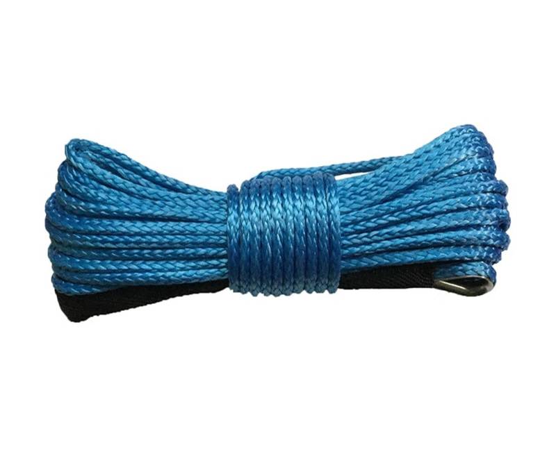 Hochleistungs-Abschleppgurt 6 mm x 20 Meter ATV-Windenseil, Off-Road-Seil, Synthetisches Windenseil, Bootswindenkabel, UTV(Blue) von BAFEIYA