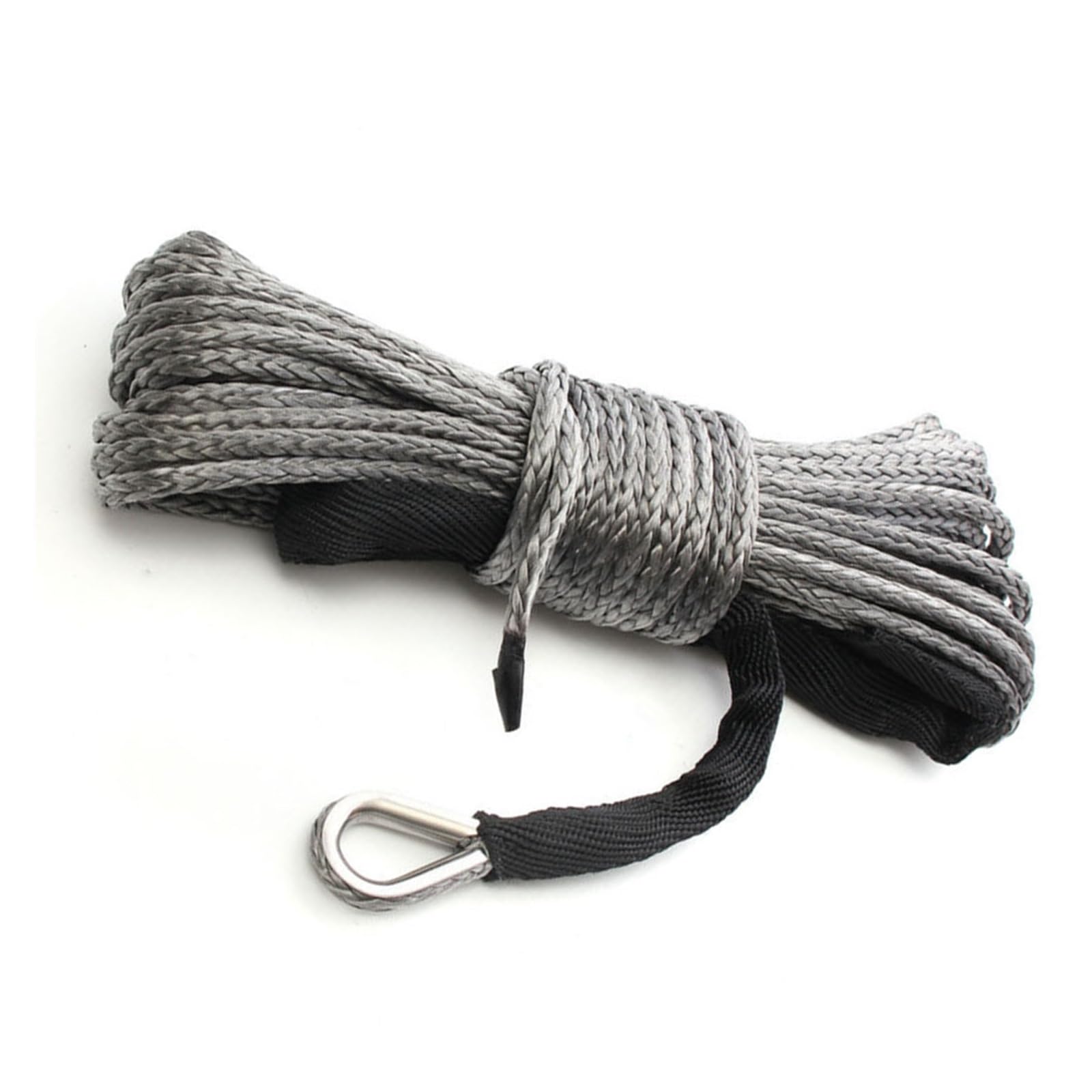 Hochleistungs-Abschleppgurt 6mm x 15M 11000LBS Windenseil ATV UTV Hochfeste synthetische Windenleine Kabel Seil Abschleppseil mit Mantel Grau for Off-Road Hochleistungs-Abschleppgurt 6mm x 15M 11000LBS Windenseil ATV UTV Hochfeste synthetische Windenleine Kabel Seil Abschleppseil mit Mantel Grau for Off-Road von BAFEIYA