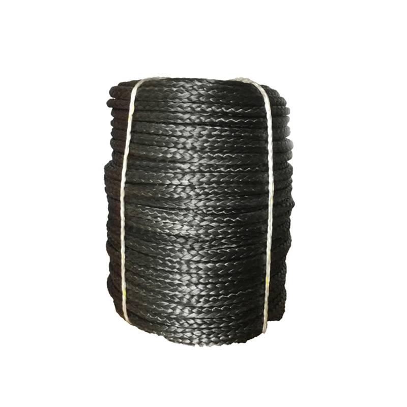 Hochleistungs-Abschleppgurt 8mm x 40m 12 Strang Extreme UHMWPE Synthetisches Windenseil Plasma Line for ATV UTV SUV 4X4 4WD Boot Off-Road(Grey) von BAFEIYA