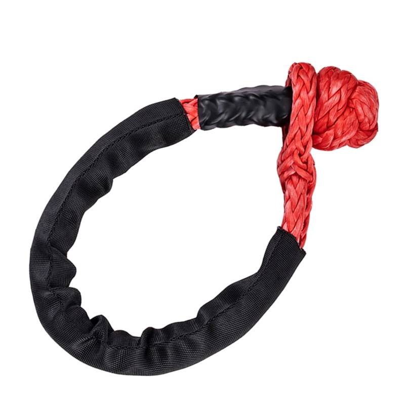 Hochleistungs-Abschleppgurt Bester Sport-Softschäkel 12 mm x 60 cm (1 Stück) – 40.000 Pfund. Max. Robustes Erholungsseil mit weichem Schäkel und Ärmeln for SUV-ATV(14mmx60cm red) von BAFEIYA