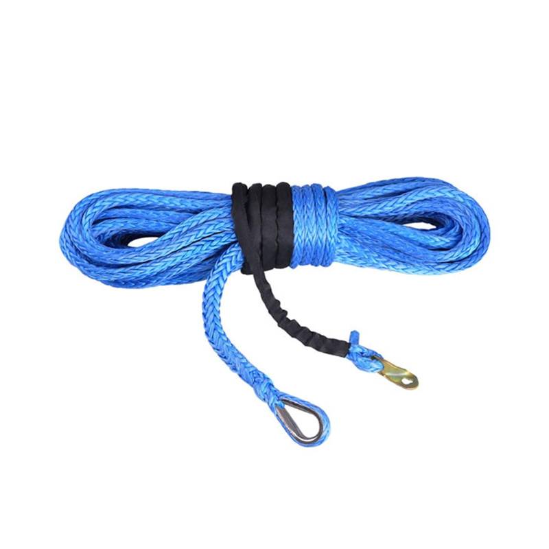 Hochleistungs-Abschleppgurt Hochfestes 12 mm x 30 m UHMWPE-Faser geflochtenes Synthetisches Schleppwindenseil(Blue) von BAFEIYA